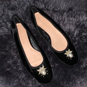 Zara velvet bee shoes sz 38 Trafaluc